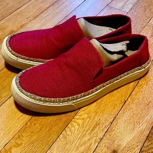 Tom’s of Maine Red Canvas Slip-On Women’s Shoes 8.5